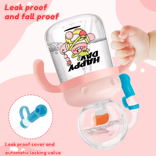 Kids Whale Cartoon Water Bottle – Leakproof Tritan Sippy Cup